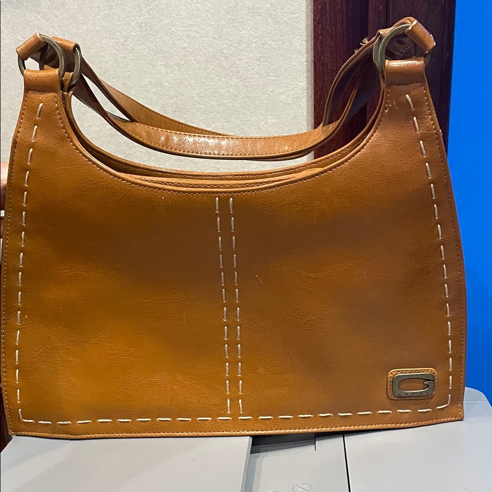 Vintage Guess Designer Orange Shoulder Logo Medium Size Bag